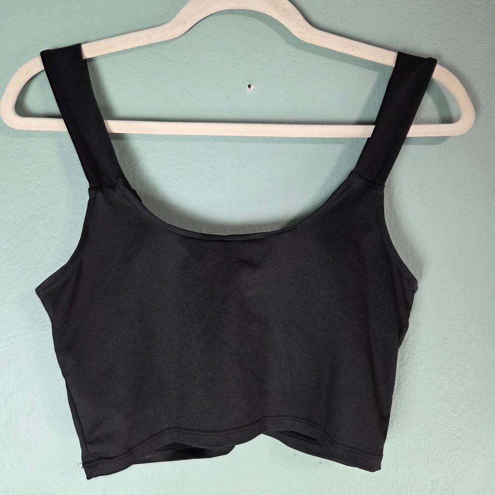 Divided H&M Womens Black Cropped Ruched Tank Top Size Medium Coquette Girl Y2K